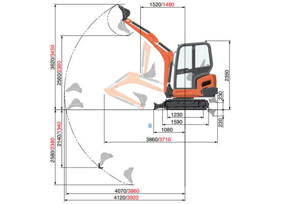 1,9 t Minibagger Bagger mieten - Kubota KX019-4
